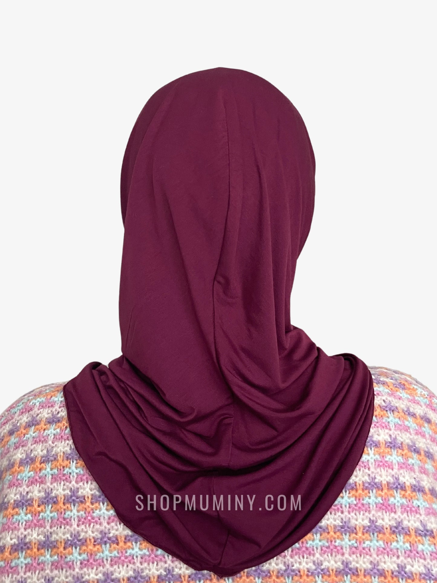 One-Piece Instant Jersey Hijab: Royal Burgundy - Handmade One-Piece Instant Jersey Hijab from Muminy