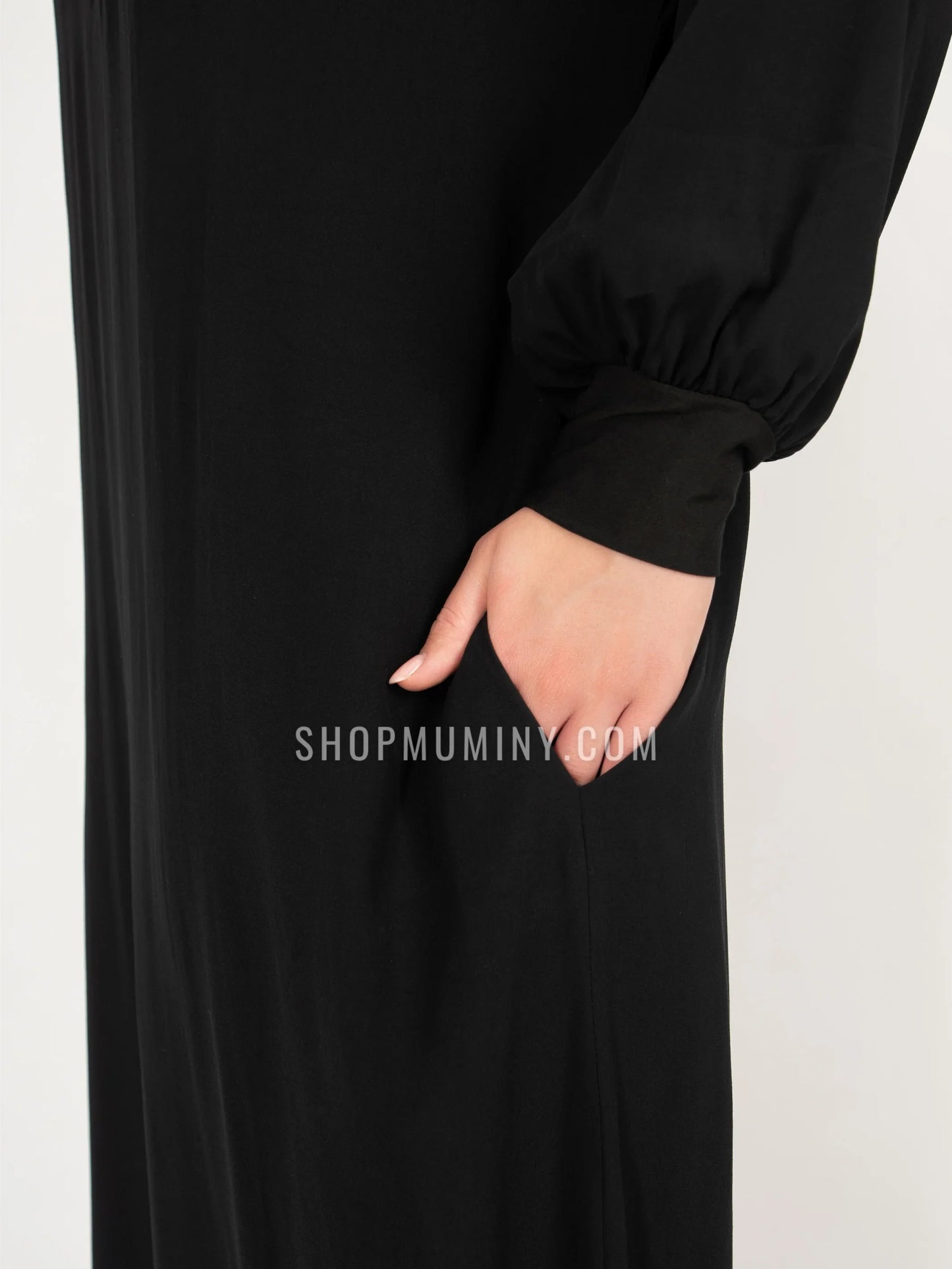 Hooded One-Piece Prayer Dress: Midnight Noir - Handmade Hooded One-Piece Prayer Dress from Muminy