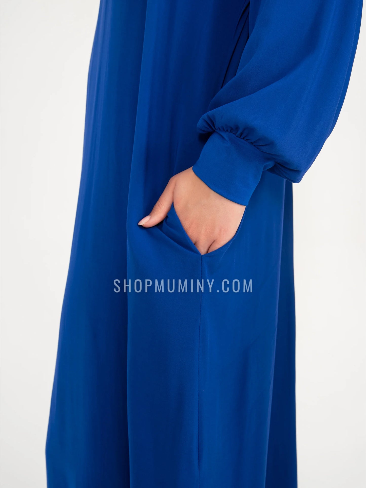 Hooded One-Piece Prayer Dress: Royal Sapphire - Handmade Hooded One-Piece Prayer Dress from Muminy