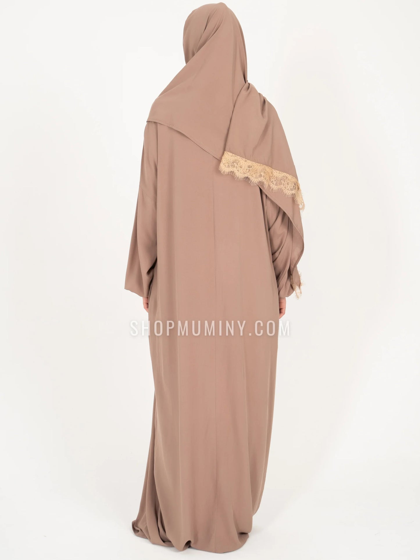 One-Piece Prayer Dress With Scarf: Desert Sand - Handmade One-Piece Prayer Dress With Scarf from Muminy