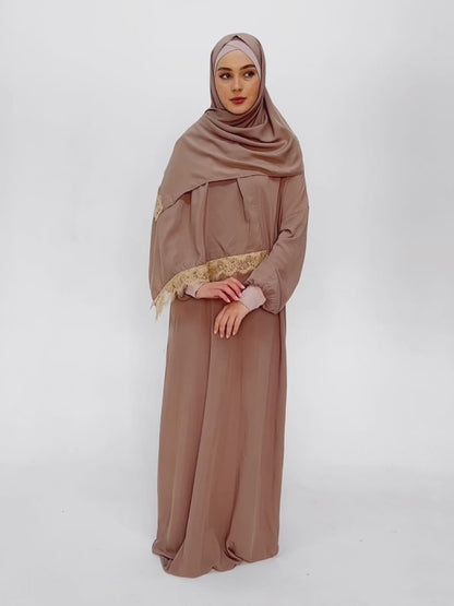 One-Piece Prayer Dress With Scarf: Desert Sand